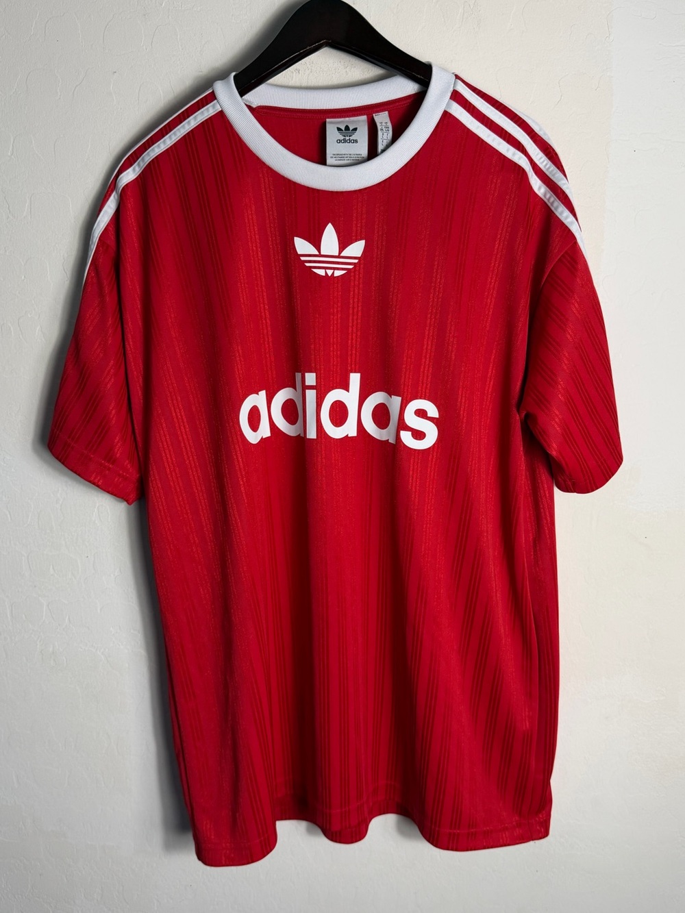 adidas Red and White Trefoil Graphic Jersey